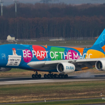 Düsseldorf 28-11-21 Emirates A-380 Expo livery